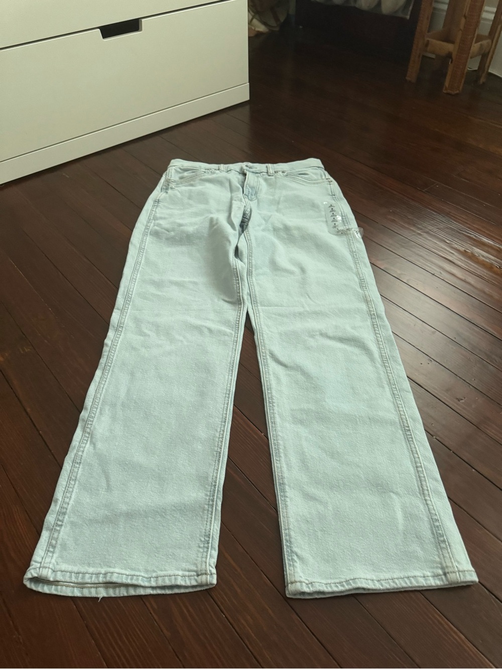 American Eagle Outfitters Light Blue Straight-Leg Jeans